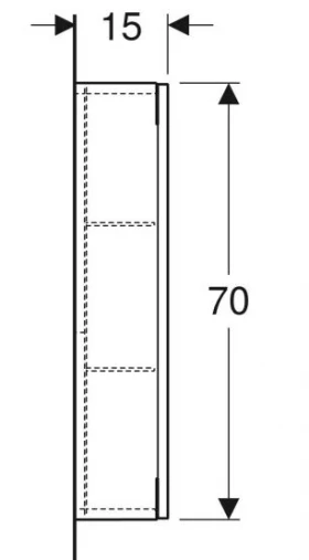 Размеры Современный шкафчик навесной в ванную 45 см шириной Geberit ONE 502.318.01.3 фото № 1