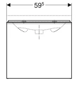 Размеры Тумба в ванную без раковины 60 см шириной Geberit Acanto под раковину Acanto 500.609.01.2 фото № 1