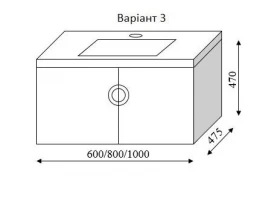 Размеры Умывальник с тумбой дверцы с доводчиками 80 см шириной Marsan BETTY с умывальником ALEX ТП BETTY-3 80 фото № 1