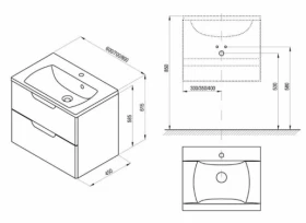 Размеры Тумба под умывальник 800 Ravak SD Classic II X000001480 фото № 1