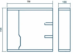 Размеры Зеркало в ванную 75 см шириной Аквазис Альба Z2 Альба 75 L фото № 1