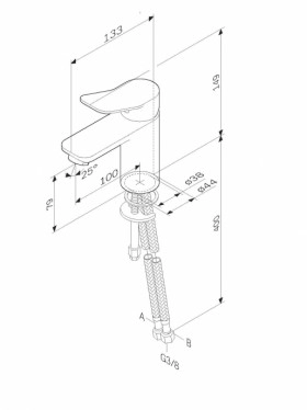 Размеры Смеситель для раковины в ванную белый AM.PM X-Joy F85A02133 фото № 1