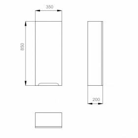 Размеры Навесной шкаф для ванной 35 см Санверк ERA Air MV0000425 левый фото № 1