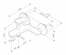 Размеры Средний смеситель для ванной комнаты AM.PM Sunny F85C10000 фото № 1