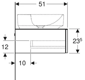 Размеры Тумба в ванную без умывальника 90 см шириной Geberit VariForm под умывальник VariForm 501.168.00.1 фото № 1