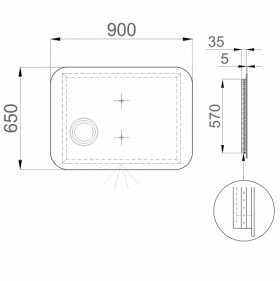 Розміри Дзеркало у ванну 90 см САНВЕРК ULTRA Oko ZU0000161 фото № 1