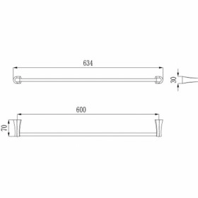 Размеры Полотенцедержатель для ванной IMPRESE CUTHNA полотенцедержатель, хром 131280 stribro фото № 1
