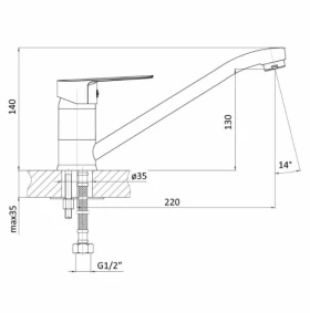 Розміри Довгий змішувач для мийки Rozzy Jenori LOTUS RBZZ002-6 фото № 1