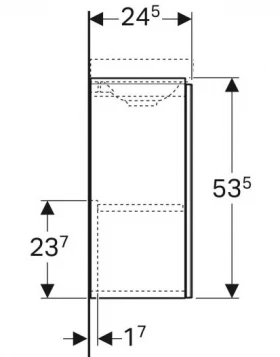Размеры Матовая тумбочка для ванной комнаты без раковины 40 см шириной Geberit Acanto под раковину Acanto 500.607.JL.2-L фото № 1
