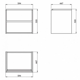 Размеры Тумба в ванную без умывальника с ящиками 60 см шириной Cersanit Crea S924-008 фото № 1