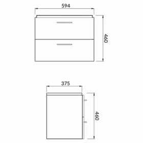 Розміри Меблі для ванни лаковані 60 см шириною Cersanit Lara 38025-38091-38084 фото № 1