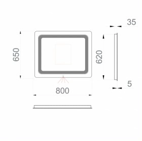 Размеры Зеркало в ванную 80 см в стиле хай-тек САНВЕРК LAVA Vega ZL0000184 фото № 1