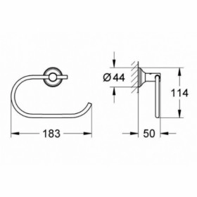 Размеры Держатель для туалетной бумаги без крышки Grohe Essentials Authentic, хром 40657001 фото № 1