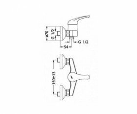 Размеры Вертикальный смеситель для душа Vidima SIRIUS В2993АА хром фото № 1