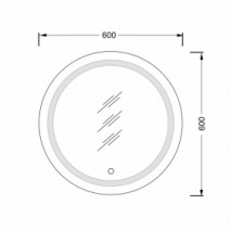 Размеры зеркало в ванную комнату 60 см мойдодыр sunny 00-0006242 №1