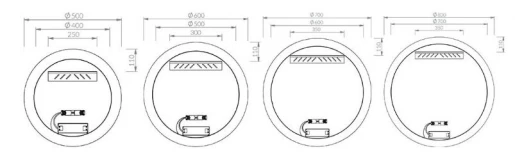 Размеры Зеркало в ванную Ravak Luna I 800 с Led подсветкой X000001580