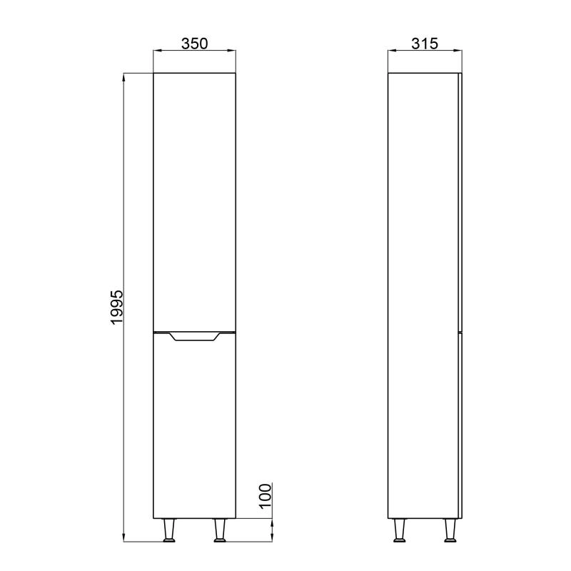 Розміри Меблі для ванни 70 см завширшки Qtap Scorpio 39532-39582-39616