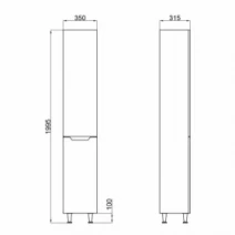 Розміри Меблі для ванни 70 см завширшки Qtap Scorpio 39532-39582-39616