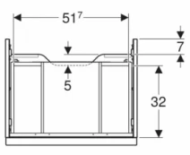 Размеры Тумба в ванную без умывальника 60 см шириной Geberit iCon под умывальник iCon 502.310.01.2