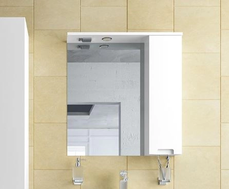 В інтер'єрі Глянсове дзеркало для ванної 60 см Aqua Rodos Кватро 4823065819464R