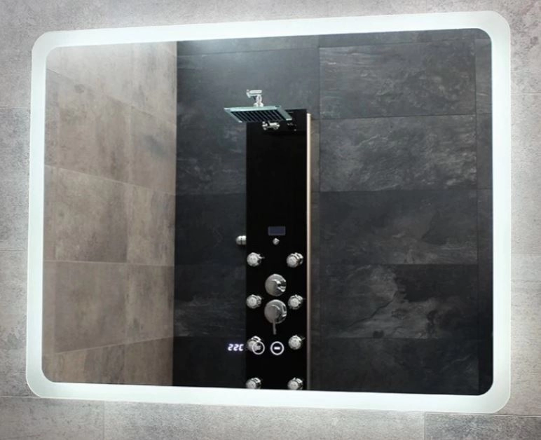 Вид з інших сторін Дзеркало у ванній кімнаті 80 см шириною з підсвічуванням DUSEL LED DE 630112