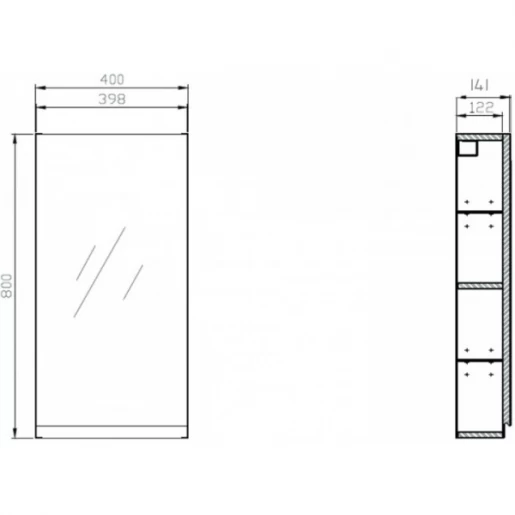 Размеры зеркальный шкаф в ванную 40 см шириной cersanit moduo s590-031 №2