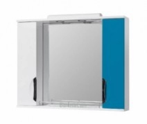 Бело-синее зеркало в ванную комнату 75 см шириной с подсветкой Квелл Грация Z11 Грация 75 Синий