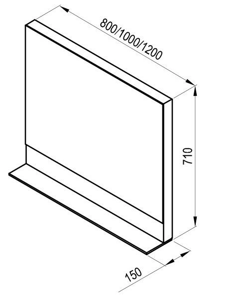 Размеры Зеркало Ravak Formy 1000 дуб X000001047