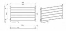 Размеры Электрический полотенцесушитель 1040 х 600 мм Laris Зебра Горизонт Д25 белый 77700080