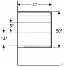 Размеры Тумба в ванную без раковины с ящиками 60 см шириной Geberit ONE 505.261.00.6