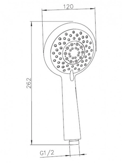 Размеры Недорогая душевая лейка IMPRESE 120 мм, 5 режимов W120SL5