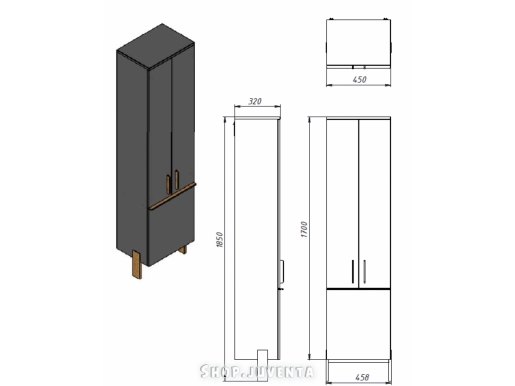 Розміри Широкий комплект меблів у ванну 85 см Ювента Manhattan 30393-30409-30402