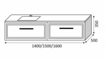 Размеры Тумба с умывальником 140 см шириной Marsan BATISTA-4 с умывальником Анабель ТП Batista-4 140 L