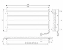 Размеры Полотенцесушитель электрический с индикатором 1000х500 LARIS Практик Хром Правый 30x20 73207204