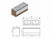 Розміри Комплект меблів у ванну 120 см Ювента Domus 33033-33034-33035