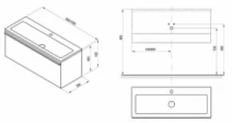 Размеры Тумба под умывальник Ravak SD Clear 800 черешня X000000758