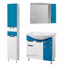 Бело-синий набор мебели для ванной комнаты 75 см шириной Квелл Грация 35310-35361-35399