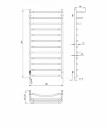 Размеры Полотенцесушитель электрический в стиле минимализм 600 x 1200 мм Paladii Антей Электро Хром 30х20 левый АНе402ПL