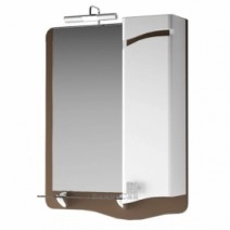 Бело-коричневое зеркало в ванную 60 см ВанЛанд СИМФОНИЯ Cз 1-60Кч