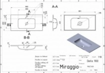 Умивальник Тумба з раковиною у ванну 90 см Fancy Marble MILL з умивальником MILL MILL-900-1