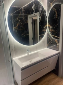 Фото покупателей Умывальник с тумбой без декора 125 см Fancy Marble Маrbl-4 с раковиной Cyprus 268610851