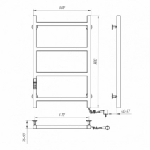 Размеры Полотенцесушитель электрический вертикальный 500 х 800 мм Navin Nordic Д30 хром левый 10-041152-5080