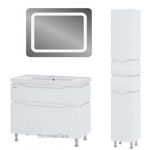 Основное Комплект мебели в ванную комнату 80 см светлый САНВЕРК Alessa White 25462-25546-25473