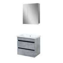 Комплект мебели в ванную серого цвета 60 см шириной Пик Минимал 45865-45869