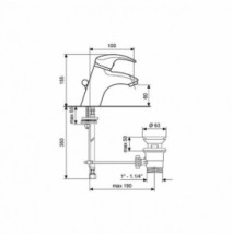 Размеры Итальянский кран смеситель для раковины Emmevi LUXOR BC7003 RTC бел