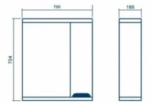 Размеры зеркало в ванную 70 см с шкафчиком квел темза z1 темза правое 70 квел №1