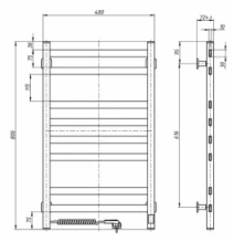 Розміри Сушка для рушників електрична драбинка 480 х 800 мм Navin Авангард Д30 хром ліва 10-328153-4880
