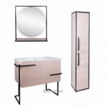 Комплект мебели для ванны коричнево-черный 80 см шириной Qtap Taurus 39539-39601-39613