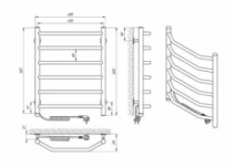 Размеры Электрический полотенцесушитель 480 x 600 мм Laris Виктория хром Д30 левый 73207820
