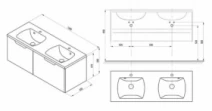 Размеры Тумба под двойной умывальник Ravak SD Classic II 1300 X000001482